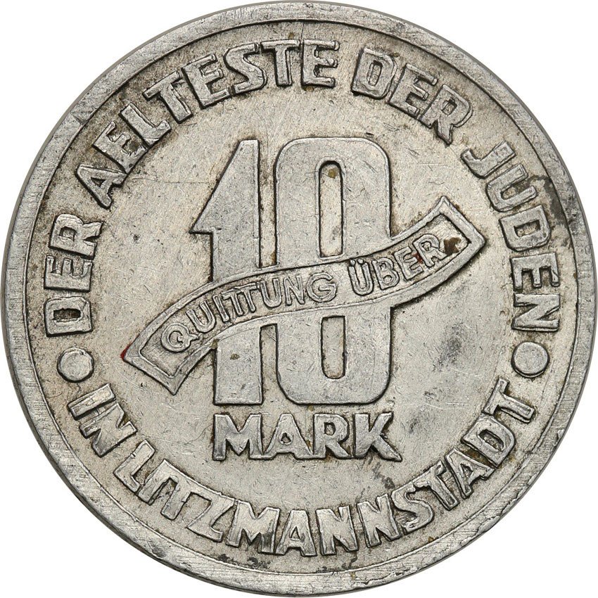 Getto Łódź. 10 Marek 1943 aluminium - odmiana 5/4